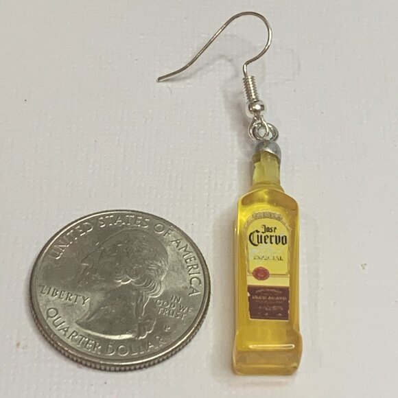Tequila Earrings, Alcohol Earring, Liquor Earring, Jose Cuervo earring, Gift Ide - Picture 3 of 4